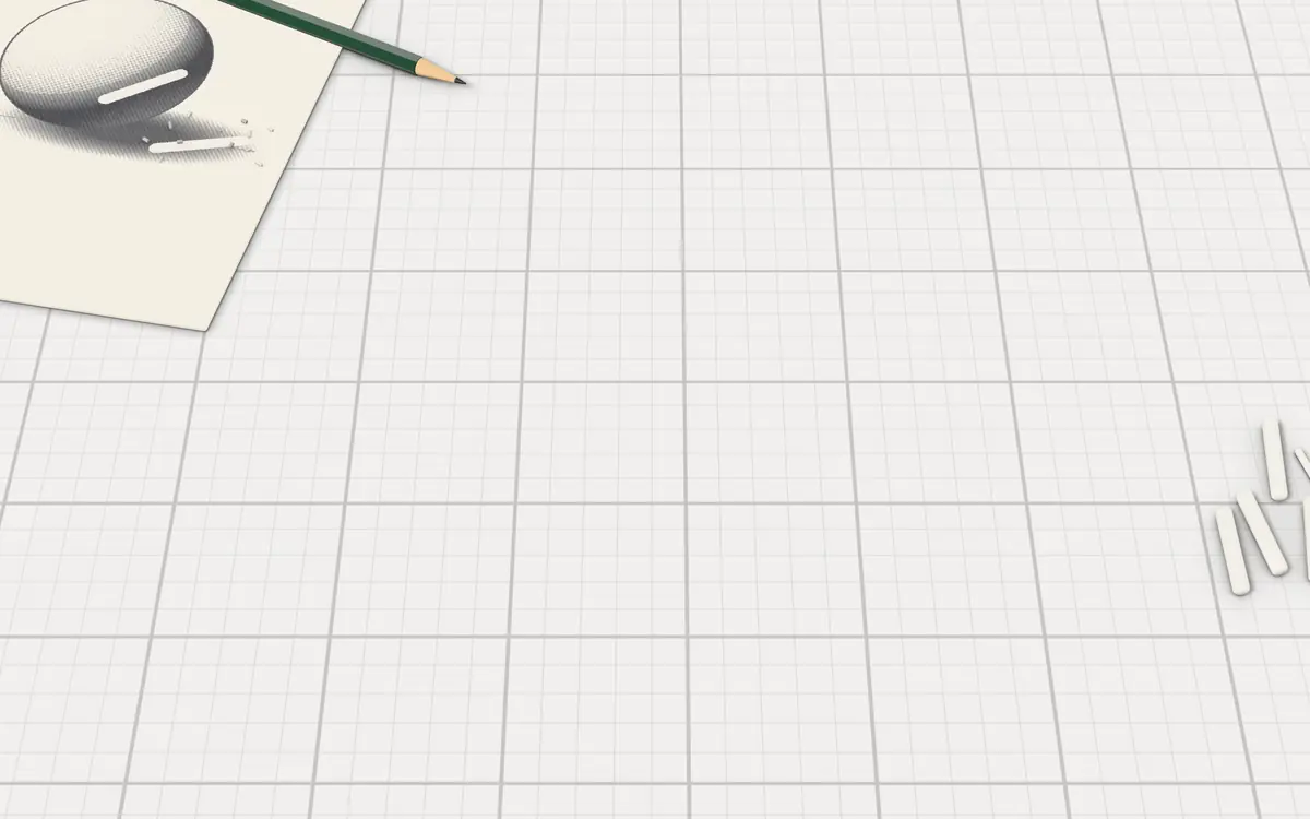 Illustration of the 5 electric erasers to scale, next to a pencil sphere study with erased highlights, a pencil and loose eraser refills for size