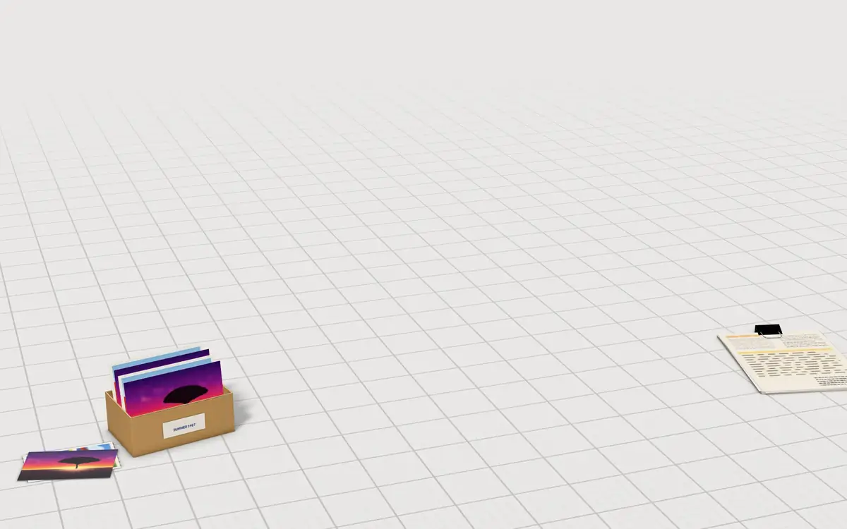 Illustration of the 5 document and photo scanners to scale, next to a box of old photo prints and a clipped stack of documents for size