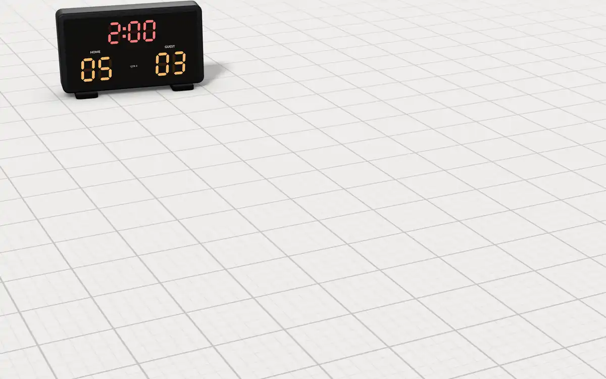 Illustration of the 5 wrestling headgear to scale, next to a match scoreboard, red and green ankle bands and a coach's stopwatch for size